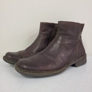 Born Mens Leather Chunky Square Toe Boots Size 9 Brown Outdoors Alternative